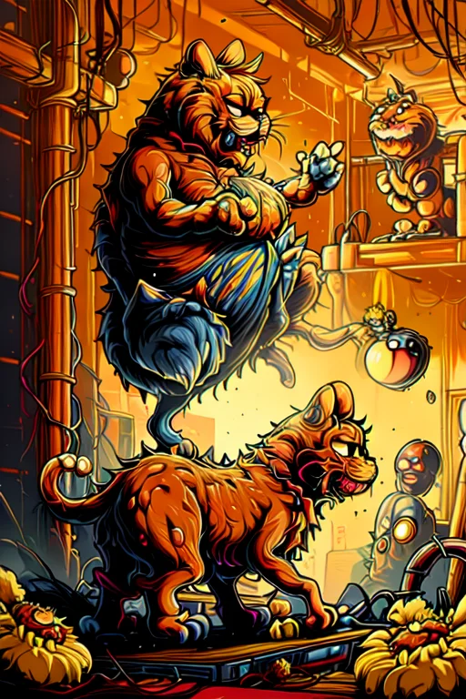 Masterpiece, Ultra Realistic 8k Cg, 2 Garfield, Lasagna Lora...