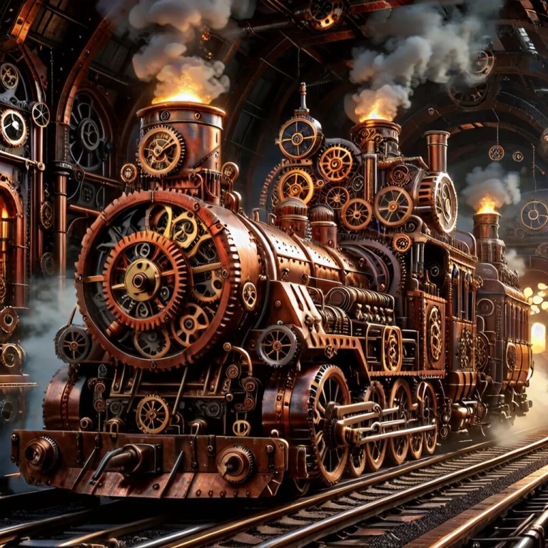 A Close-up Photo Of An Trainl, A Glowing Train Entirely Cons...