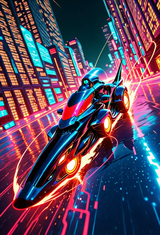 Starcityalpha, Futuristic Hoverbike Racing Through A Planeta...