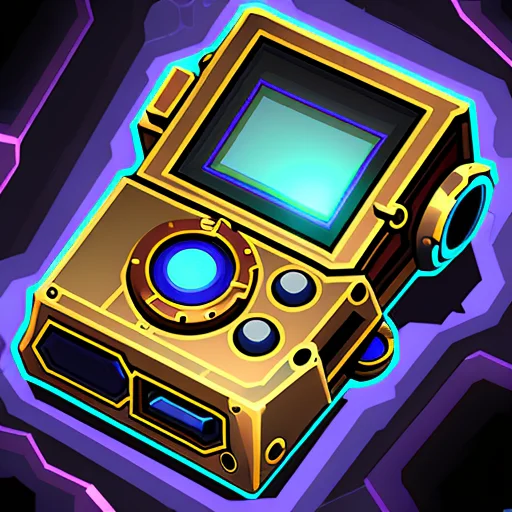 Sci-fi Steampunk Handheld Dimension Analyzer, Stylized Game...