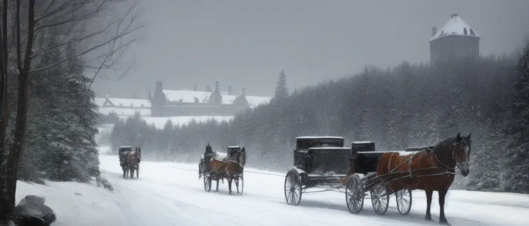 Lorawondersstyle1, A Painting Of A Horse Drawn Carriage On A...