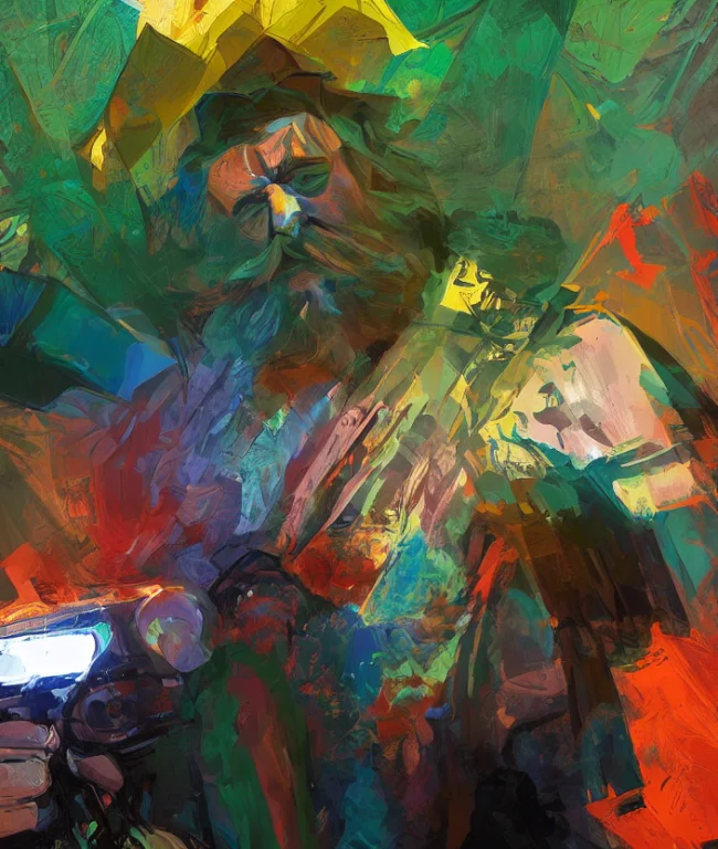 Drunk Man With Beard , Expressionism, Light Rays, Expression...