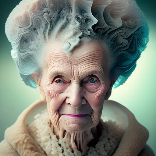 Photo Of A Elderly Woman, Extreme Closeup, Wearing Toga, Pas...