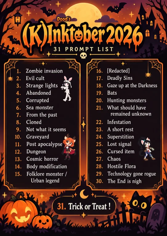 Doods Kinktober Master List