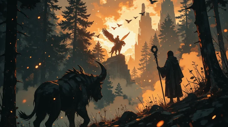 Nature, Zidiusart, Epic Fantasy Landscape At Fiery Sunset, G...