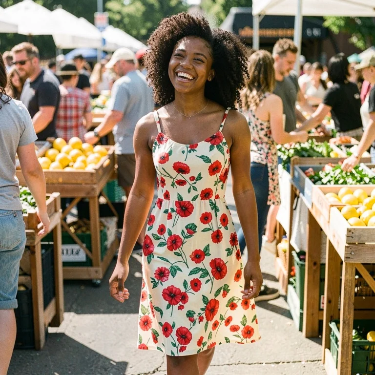 A Candid Photo Of A Young Black Woman With Natural Curly Hai...
