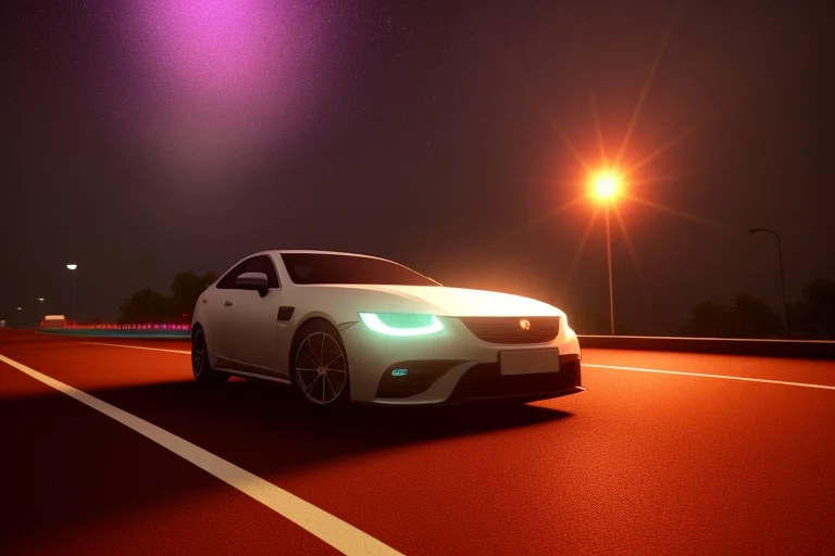 Sportcar In Space Highway1.1, Space Highway, Neon Highway, P...