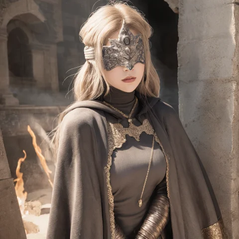 1girl,firekeeper,blindfold,portrait — Stable Diffusion AI Prompt: 1girl,firekeeper,blindfold,portrait