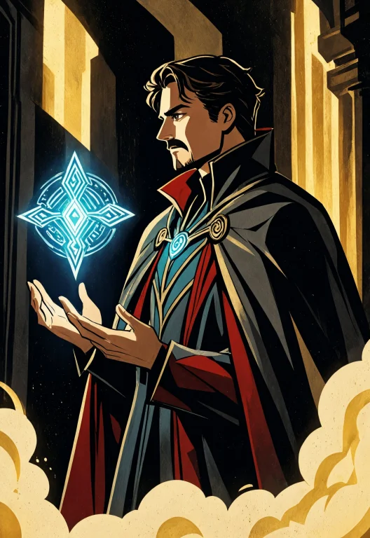 Doctor Strange Casts Spells Mid-air In The Sanctum, Cloak Fl...