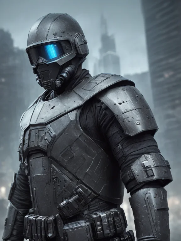 Hyperrealistic Dark Photoshot Of S.w.a.t, Mask, Helmet, Carb...