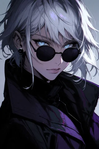 Darksynthstyle, The Image Presents A Striking Young Woman Wi... — Stable Diffusion AI Prompt: dark_synth_style, The image presents a striking young woman with tousled white h...