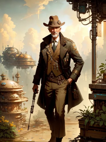 Style-rustmagic, An Award Winning Master Piece Photo A Old M... — Stable Diffusion AI Prompt: Style-RustMagic, an award winning master piece photo a old man tinkerer, detaile...