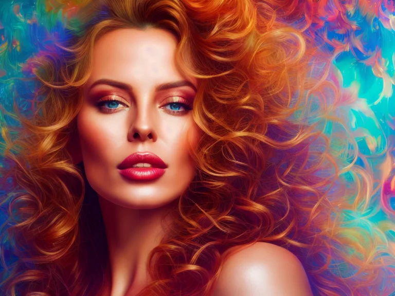 An Extremely Psychedelic Portrait Of Kylie Minogue, Surreal,...