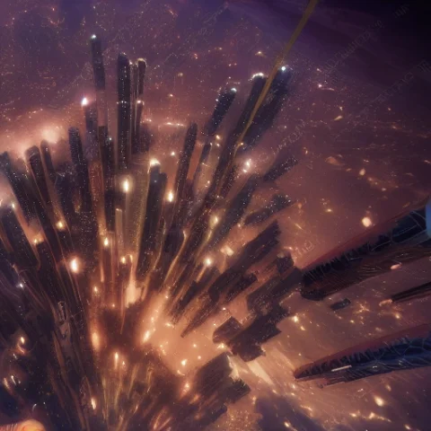 Concept-art Of A City In Space Above A Planet — Stable Diffusion AI Prompt: concept-art of a city in space above a planet