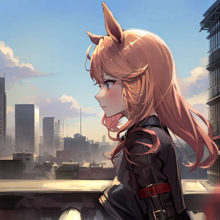 Masterpiece, Best Quality,1girl, Horse Ears,city, Building,...