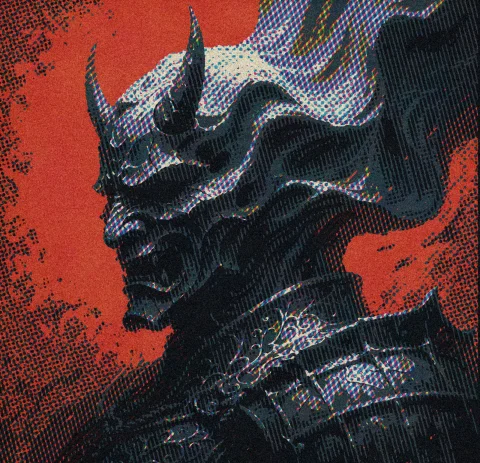 N0vuschr0ma Style A Samurai Demon Mask Rendered In Pure Gray... — Stable Diffusion AI Prompt: / n0vuschr0ma style/ A samurai demon mask rendered in pure grayscale/ positioned...