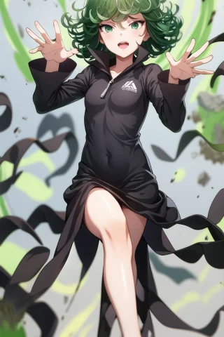 1girl, Tatsumaki, Green Hair, Short Hair, Techwear Lorastrlx... — Stable Diffusion AI Prompt: 1girl, tatsumaki, green hair, short hair, techwear , masterpiece, bestquality, a...