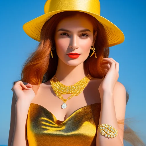 Samdoesarts, A Woman With Red Hair Wearing A Yellow Hat And...