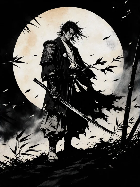 A Monochrome Dark Fantasy Comic Illustration Of An Adult Ron...