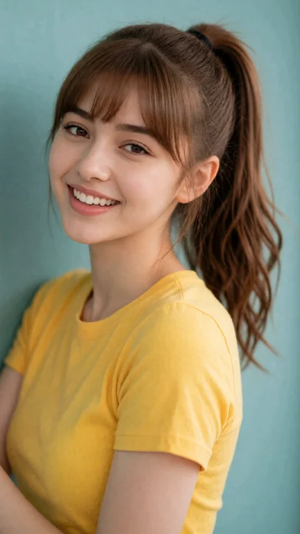Photo Of M0rd14n4, She Is Wearing Yellow Square Neck Slim Fi...