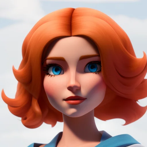 Clonewars Style Cute Redhead Woman With Freckles And Short H...