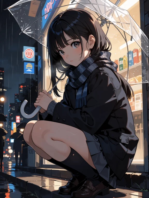 Masterpiece, Best Quality, 1girl, Solo, Long Black Hair, Con...