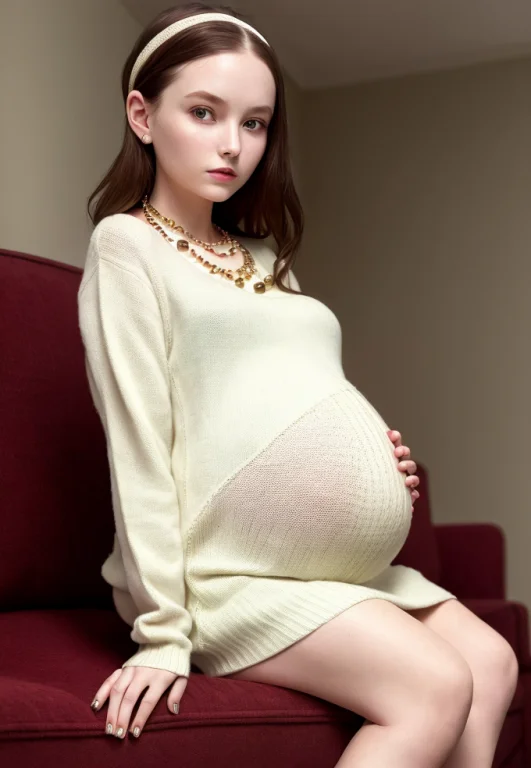 1girl, Pregnant, Masterpiece, Best Quality, Sitting, Living...