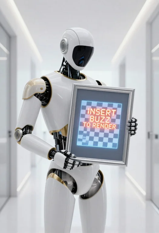 A Sleek, Futuristic Delivery Cyborg Wearing An Immaculate, S...
