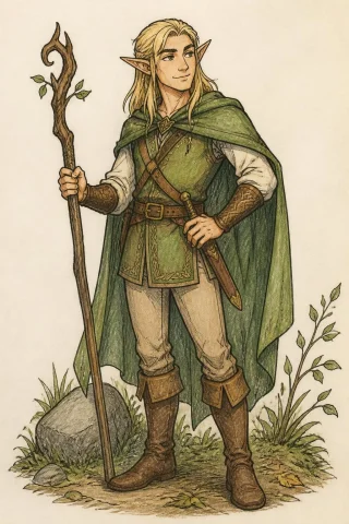 Fantasy Cartoon Art Of An Elf, Hand Drawn — Stable Diffusion AI Prompt: Fantasy cartoon art of an elf, hand drawn