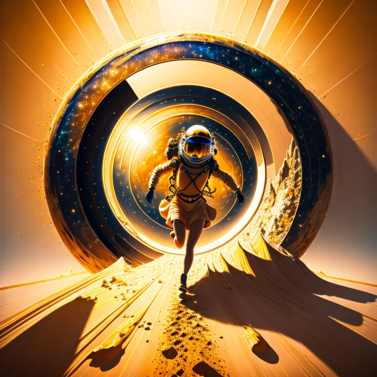 Detailed Painting Of A Person Landing On The Surface Of A Ne...