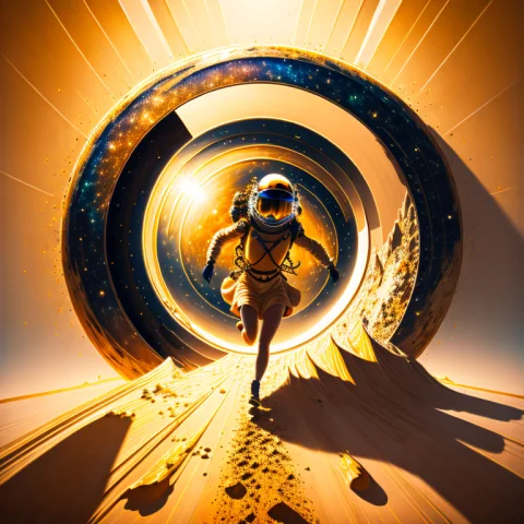 Detailed Painting Of A Person Landing On The Surface Of A Ne... — Stable Diffusion AI Prompt: Detailed painting of a person landing on the surface of a new planet, solarpunk...