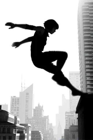 Artistic Minimalist Silhouette Of Faith Connors From Mirrors... — Stable Diffusion AI Prompt: Artistic minimalist silhouette of Faith Connors from Mirror's Edge performing a...