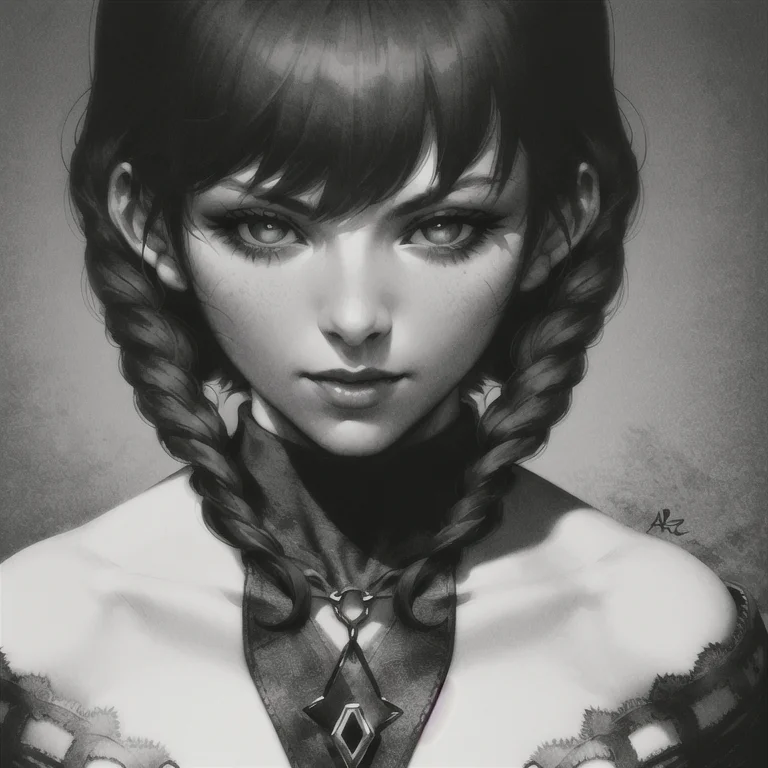 Artgerm, Monocrome, 1girl, Masterpiece, Detailed, Loraartger...