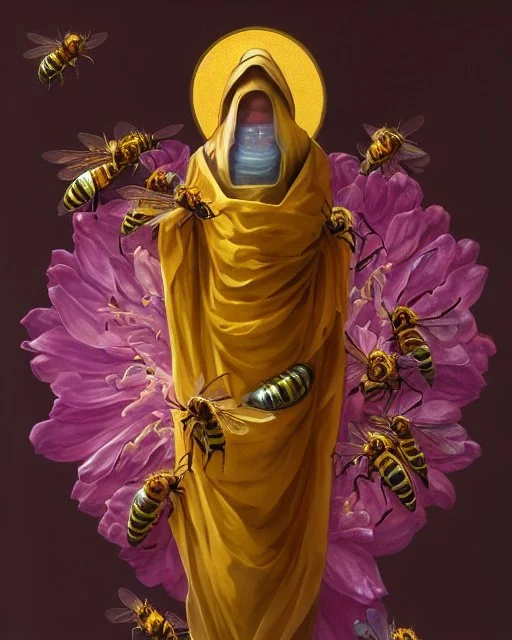 Religious Icon Beeez, Matte Oil Painting, Space Room, Majest...