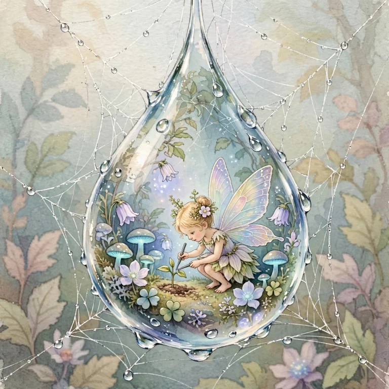 A Tiny Fairy With Iridescent, Butterfly-like Wings Meticulou...