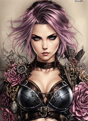Style Of Joemadureira Nvinkpunk1.3 Snthwve Style1.4 Charlie... — Stable Diffusion AI Prompt: style of joemadureira (nvinkpunk:1.3) (snthwve style:1.4) Charlie Bowater realis...