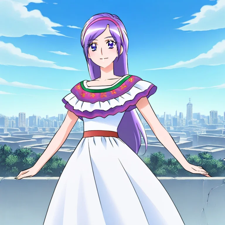 Miki Aono Precure, Dark Purple Hair, Long Hair, Purple Eyes,...