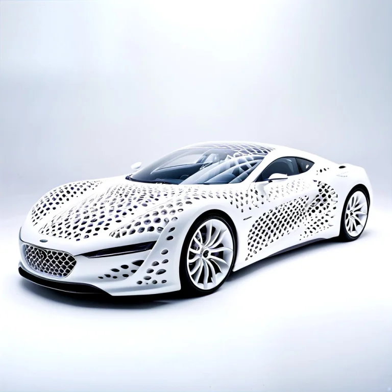 A Sleek Futuristic Sports Car Reduced To An Elegant White Ma...