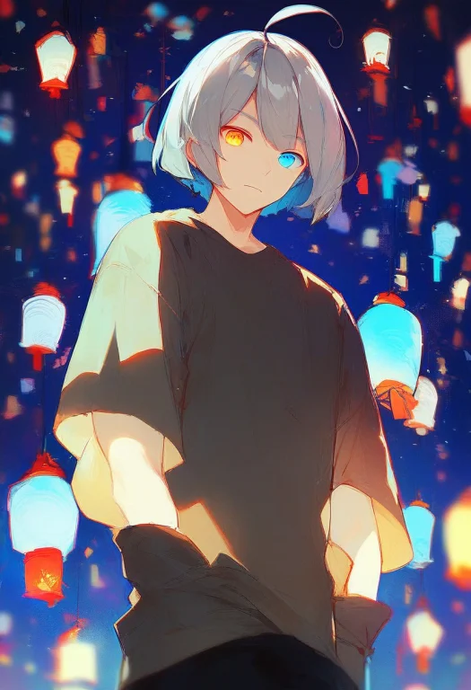Score9, Score8up, Score7up, 1boy, Solo, Bob Cut, Grey Hair,...