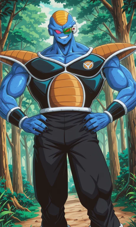 1boy, Male Focus, Burterdb, No Nose, Blue Skin, Red Eyes, Ar...