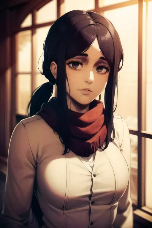 Pieck Finger, Masterpiece, Smug, 1girl, Ponytail, Red Scarf,...