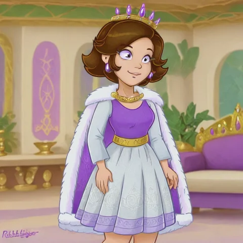 1girl, Solo, Queensara, Brown Hair, Crown On Head, Purple Ea... — Stable Diffusion AI Prompt: 1girl, solo, queen_sara, brown hair, crown on head, purple earrings, gold collar...