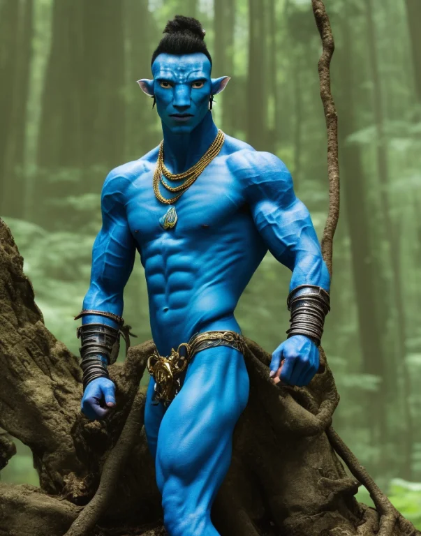 Blue Skin Avatar Man, From Avatar Movie, Drip, Swag, Muscula...