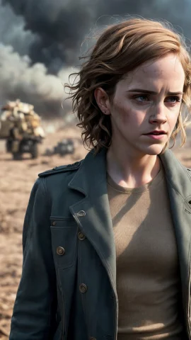 Emwat69 As A Soldier In Movie Still Frame, Dirty Clothes, An... — Stable Diffusion AI Prompt: EmWat69 as a soldier in ((movie still frame)), (dirty clothes), angry, (((dishev...