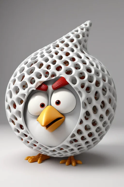 Angry Bird Watching Tv And Eating Pizza.. . White Matte Mate...