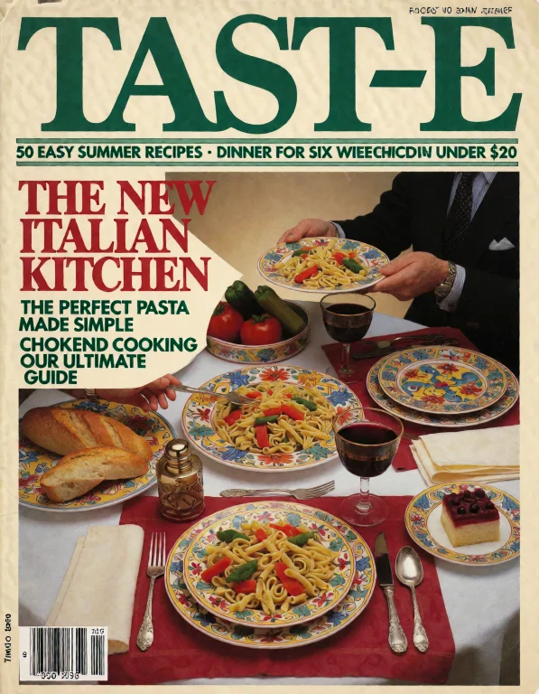 A Scan Of Tast-e Magazine 80s Cover, Large Elegant Dark Gree...