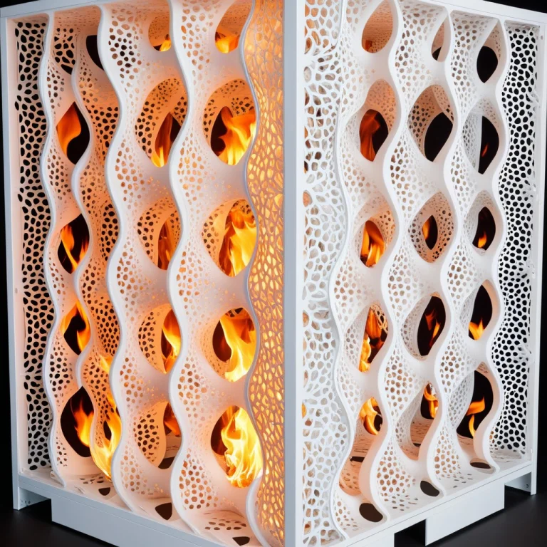 A High-tech Computer Server Rack Completely Engulfed In Roar...