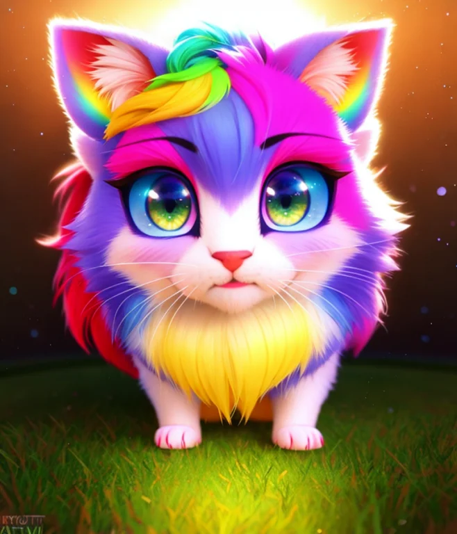 Disney Pixar, Exquisite New Character, Cute Fluffy Rainbow C...