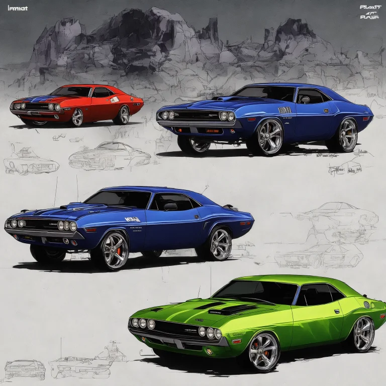 Planit, 1970 Dodge Challenger, Multiple Views, Concept-art