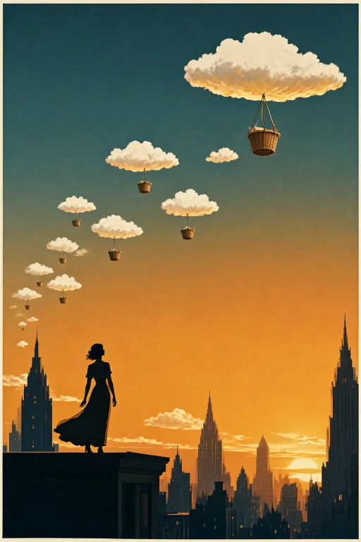 A 1930s Art Deco Travel Poster, Flat Stone-lithograph Colour...